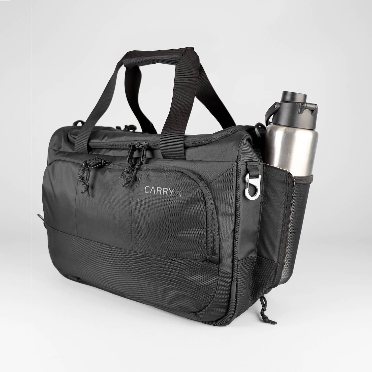 CARRYX Personal Duffel 27L under-seat personal item bag, carry-on, cabin hand luggage, no baggage fees - water bottle pocket collapsible zippered 20oz