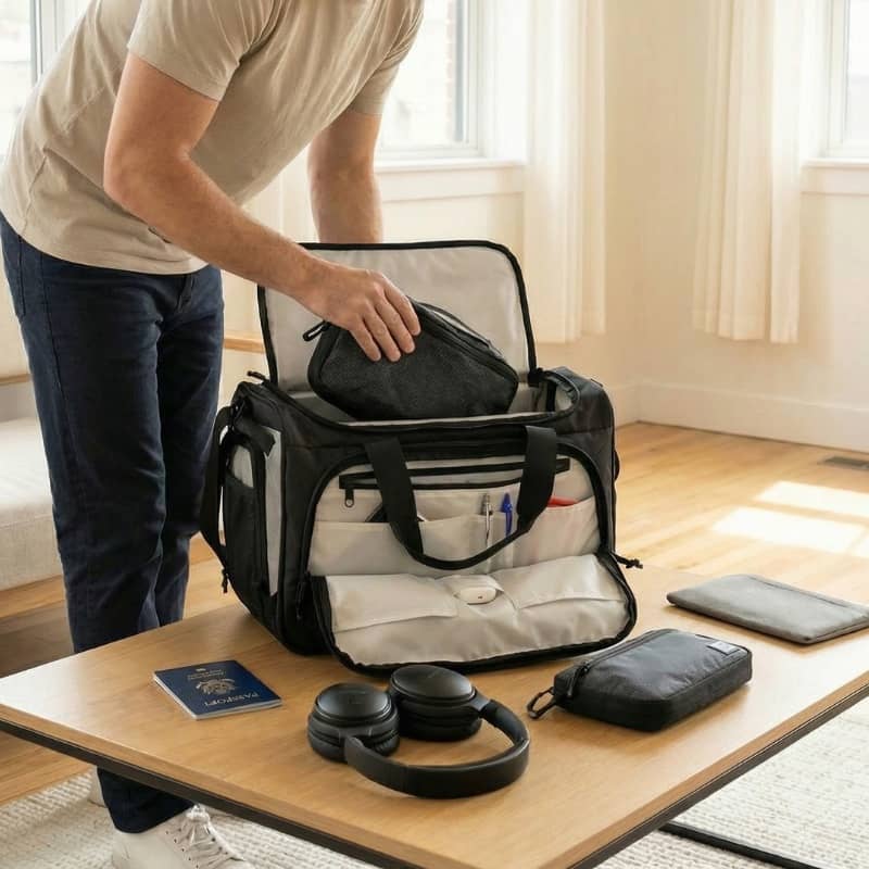 CARRYX Personal Duffel 27L, personal item travel bag on packing cubes, how to pack