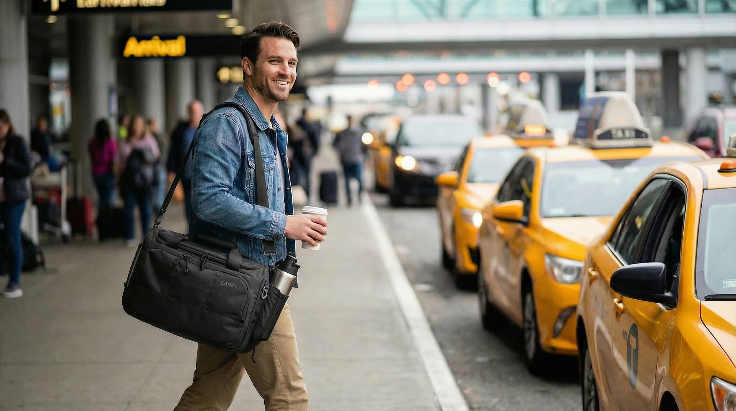 CARRYX Personal Duffel 27L, carry-on personal item, shoulder strap, airport, homepage hero