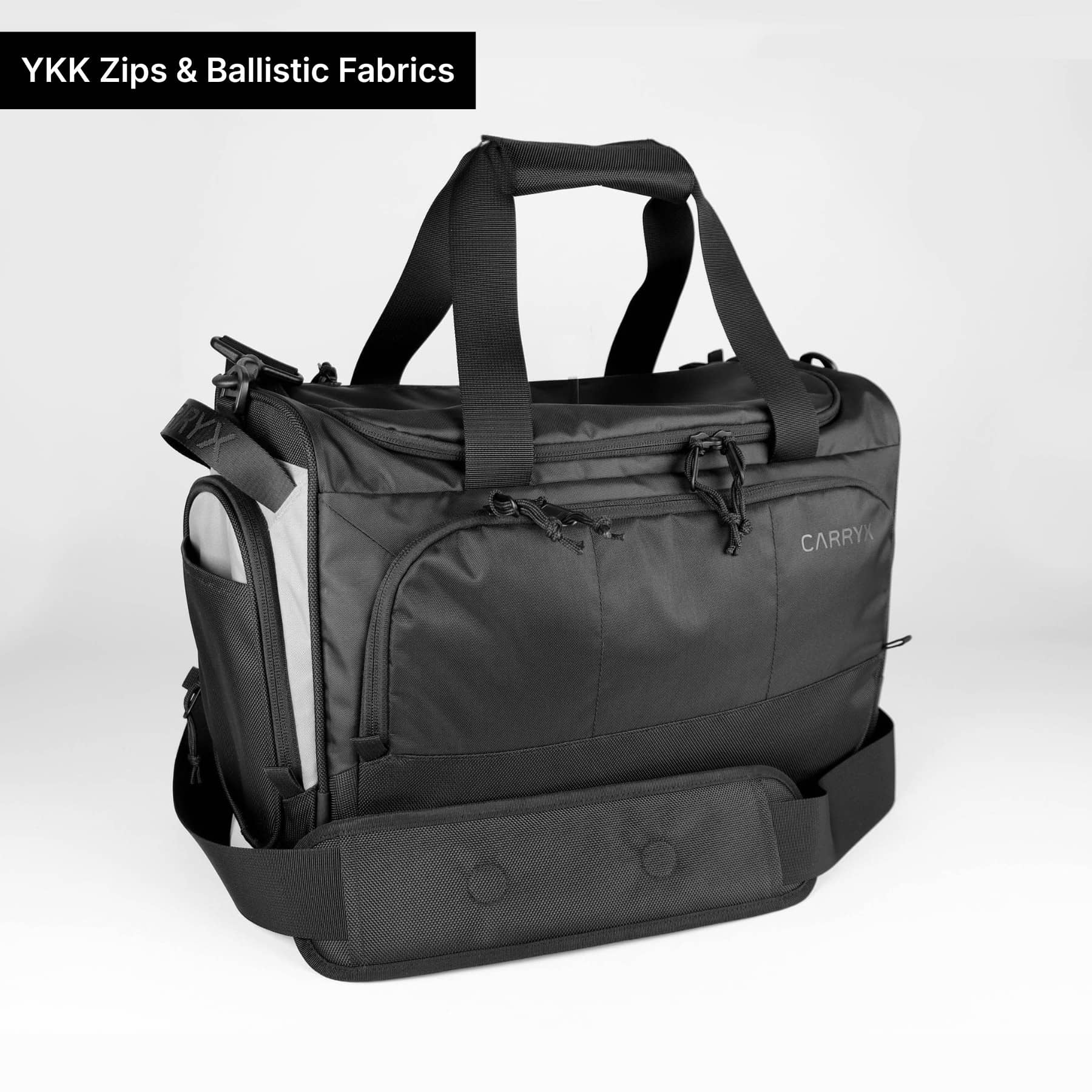 CARRYX Personal Duffel 27L under-seat personal item travel bag, carry-on, cabin hand luggage, no baggage fees - ykk zippers ballistic fabrics water resistant coating padded handles and shoulder strap