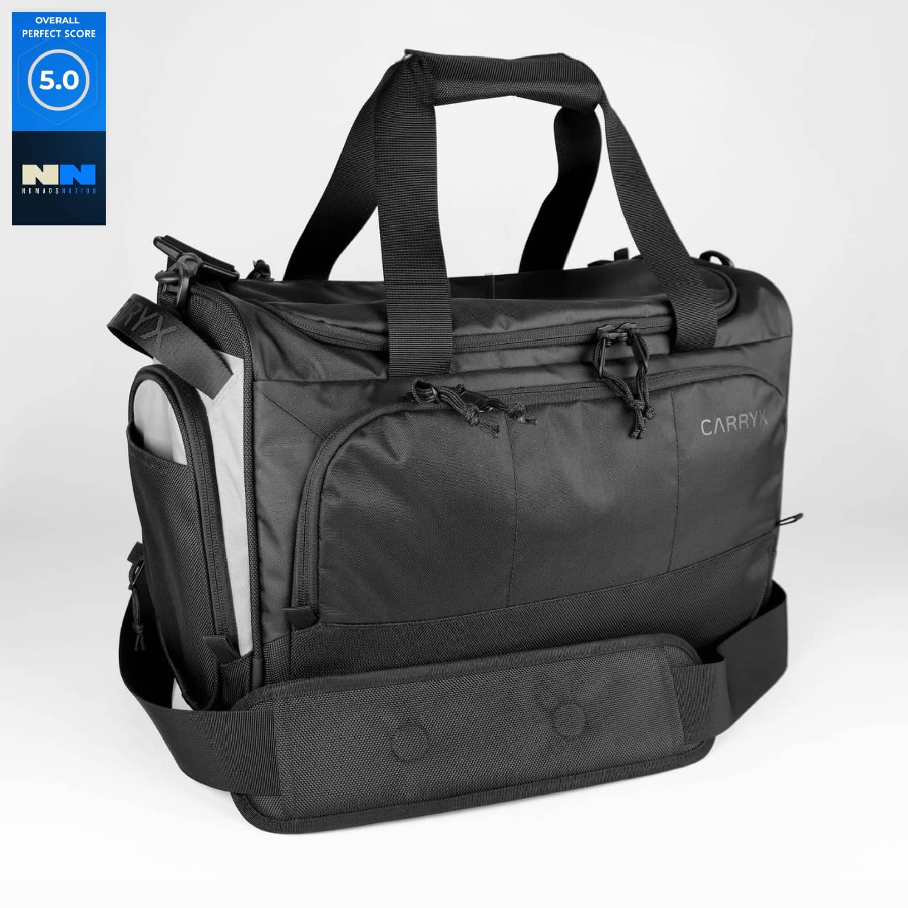 CARRYX Personal Duffel 27L under-seat personal item travel bag, carry-on, cabin hand luggage, no baggage fees - under airplane seat, magnetic shoulder strap